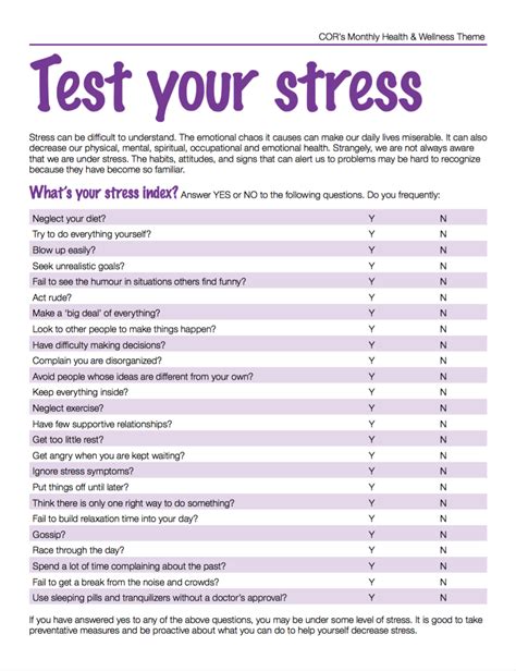 test your stress level quiz